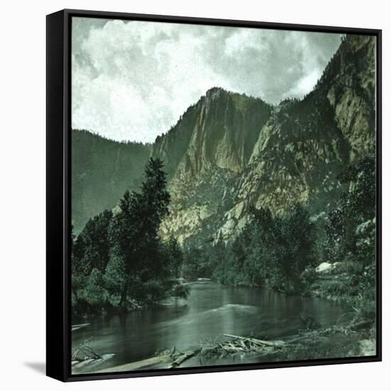 United States (California), the El Capitan Moutain in the Yosemite Valley-Leon, Levy et Fils-Framed Stretched Canvas