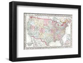 United States & Canada Map-null-Framed Art Print