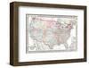 United States & Canada Map-null-Framed Art Print