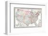 United States & Canada Map-null-Framed Art Print