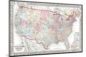 United States & Canada Map-null-Mounted Art Print