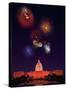 United States Capitol Building and Fireworks-Bill Ross-Stretched Canvas