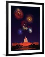 United States Capitol Building and Fireworks-Bill Ross-Framed Photographic Print