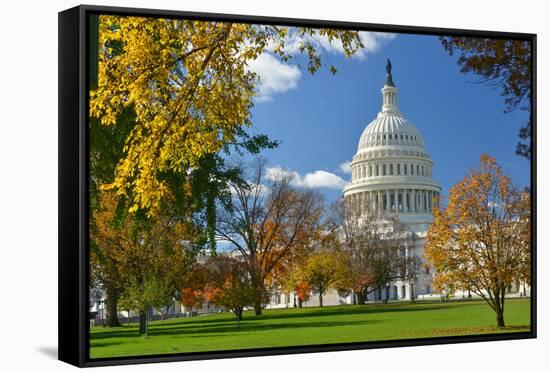 United States Capitol Building in Washington Dc, during Fall Season-Orhan-Framed Stretched Canvas