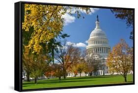 United States Capitol Building in Washington Dc, during Fall Season-Orhan-Framed Stretched Canvas