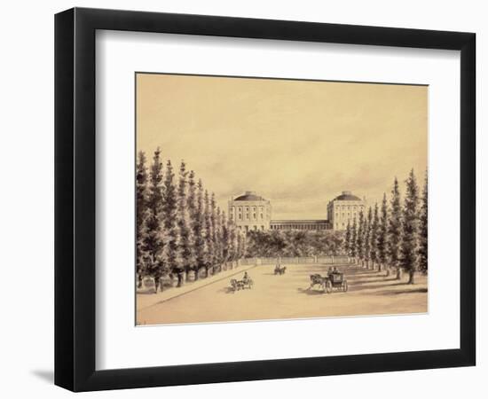 United States Capitol from Pennsylvania Avenue, circa 1814-Benjamin Henry Latrobe-Framed Giclee Print