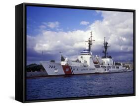 United States Coast Guard Cutter Rush Docked in Pearl Harbor, Hawaii-Stocktrek Images-Framed Stretched Canvas