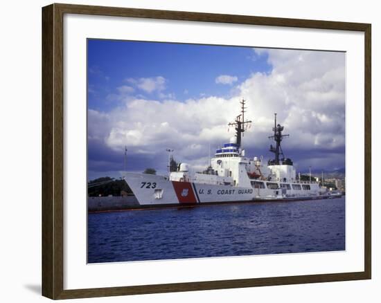 United States Coast Guard Cutter Rush Docked in Pearl Harbor, Hawaii-Stocktrek Images-Framed Photographic Print