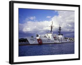 United States Coast Guard Cutter Rush Docked in Pearl Harbor, Hawaii-Stocktrek Images-Framed Photographic Print