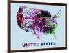 United States Color Splatter Map-NaxArt-Framed Art Print