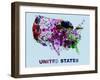 United States Color Splatter Map-NaxArt-Framed Art Print