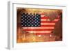 United States Flag Map-Michael Tompsett-Framed Premium Giclee Print