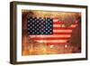 United States Flag Map-Michael Tompsett-Framed Art Print