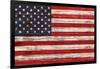 United States Flag on Wooden Surface-FelipeS-Framed Art Print