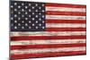 United States Flag on Wooden Surface-FelipeS-Mounted Art Print