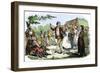 United States, Illinois: French Settlers' Festival and Folk Dance. Colour Engraving of the 19Th Cen-null-Framed Giclee Print