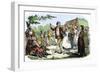 United States, Illinois: French Settlers' Festival and Folk Dance. Colour Engraving of the 19Th Cen-null-Framed Giclee Print