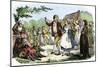 United States, Illinois: French Settlers' Festival and Folk Dance. Colour Engraving of the 19Th Cen-null-Mounted Giclee Print