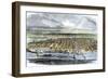 United States, Illinois: General View of Chicago, West of Lake Michigan, 1860. Colour Engraving of-null-Framed Giclee Print