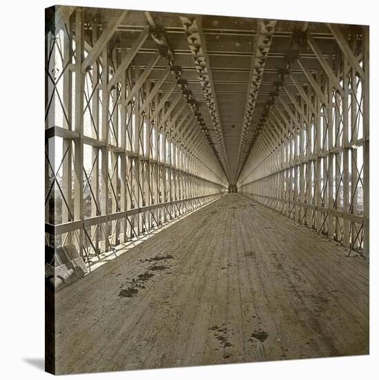 United States, Inside of the Suspension Bridge over the Niagara River-Leon, Levy et Fils-Stretched Canvas