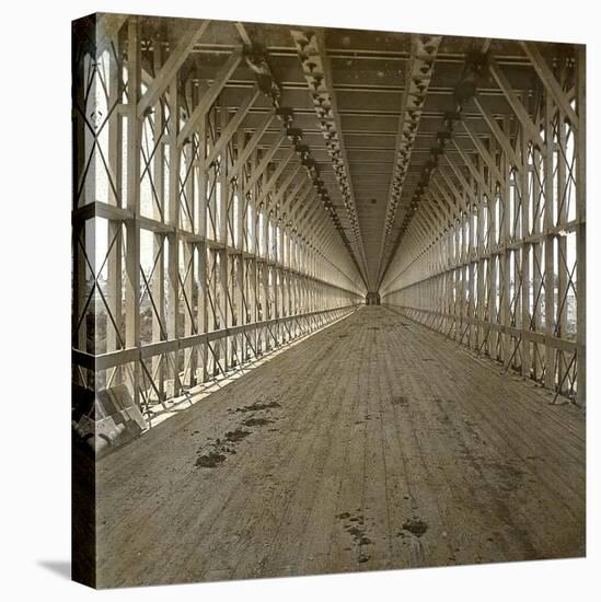 United States, Inside of the Suspension Bridge over the Niagara River-Leon, Levy et Fils-Stretched Canvas