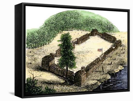 United States, Kansas: Fort Boone Enclosures of the Village Oblong, 250 X 150 Feet, along the River-null-Framed Stretched Canvas