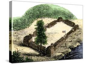 United States, Kansas: Fort Boone Enclosures of the Village Oblong, 250 X 150 Feet, along the River-null-Stretched Canvas