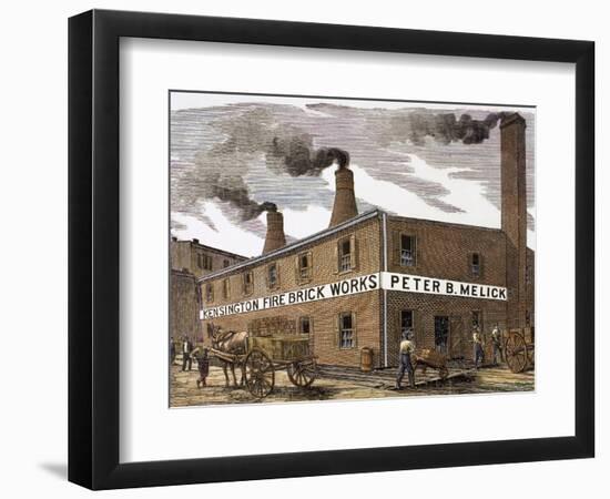 United States. Kensington Fire Brick Works-null-Framed Premium Giclee Print