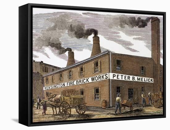 United States. Kensington Fire Brick Works-null-Framed Stretched Canvas