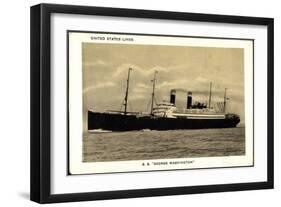 United States Lines, Dampfschiff George Washington-null-Framed Giclee Print