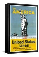 United States Lines Poster-null-Framed Stretched Canvas