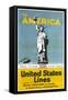 United States Lines Poster-null-Framed Stretched Canvas