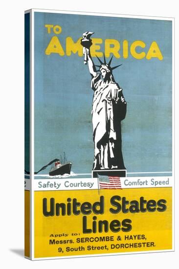 United States Lines Poster-null-Stretched Canvas