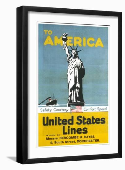 United States Lines Poster-null-Framed Art Print