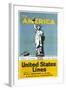 United States Lines Poster-null-Framed Art Print