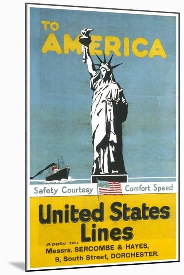 United States Lines Poster-null-Mounted Art Print