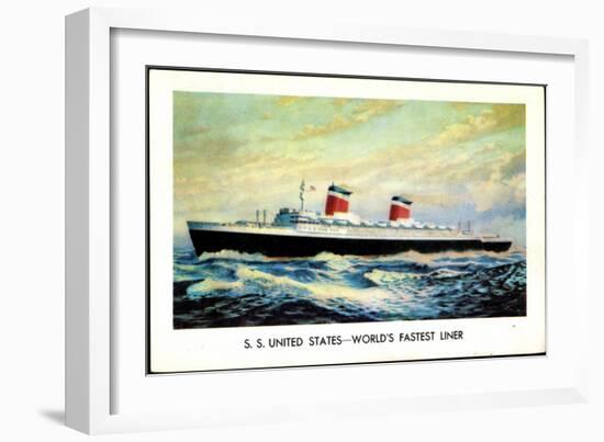 United States Lines, S.S. United States, Liner-null-Framed Giclee Print