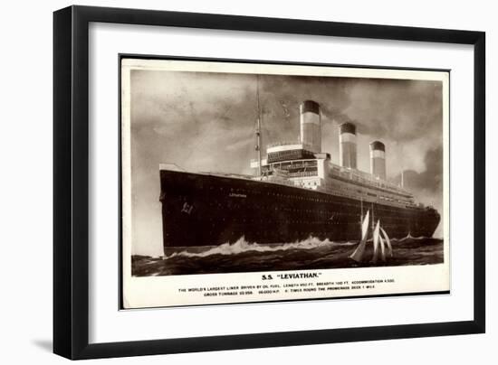 United States Lines, Usl, Dampfschiff S.S. Leviathan-null-Framed Giclee Print