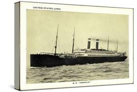 United States Lines, USL, S.S. America, Dampfschiff-null-Stretched Canvas