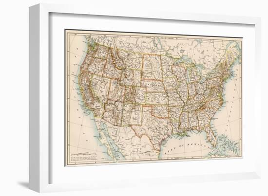 United States Map, 1870s-null-Framed Giclee Print