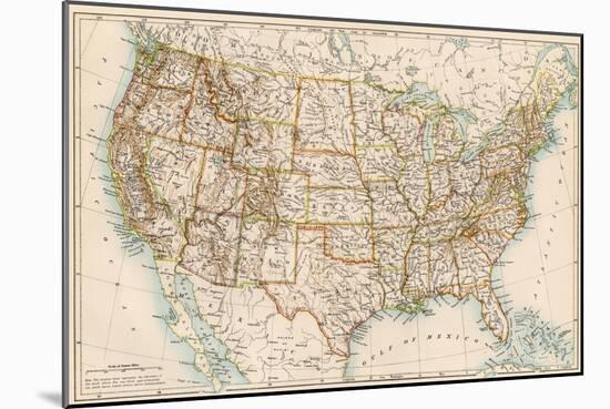 United States Map, 1870s-null-Mounted Giclee Print