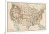 United States Map, 1870s-null-Framed Giclee Print