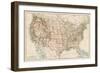 United States Map, 1870s-null-Framed Giclee Print