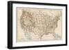 United States Map, 1870s-null-Framed Giclee Print