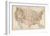 United States Map, 1870s-null-Framed Giclee Print