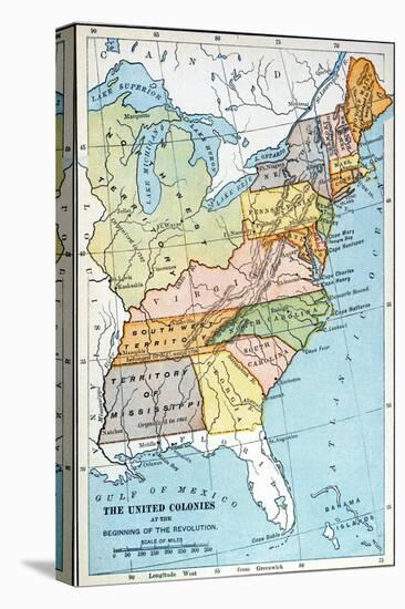 United States Map, C1791-null-Stretched Canvas