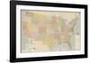 United States Map-The Vintage Collection-Framed Giclee Print