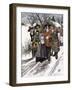 United States, Massachusetts: New England Puritans Arresting an Old Lady Accused of Witchcraft 1600-null-Framed Giclee Print