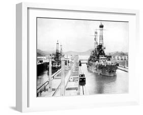United States Men-Of-War Passing Through a Lock, Panama Canal, Panama, 1926-null-Framed Giclee Print