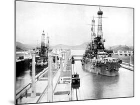 United States Men-Of-War Passing Through a Lock, Panama Canal, Panama, 1926-null-Mounted Giclee Print